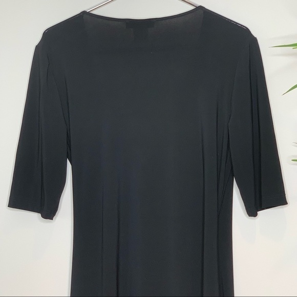 TravelSmith || Faux Wrap Black Pullover Surplice Dress M - Picture 5 of 11